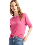 Gap Women Half Sleeve Easy Pullover - Shocking Pink