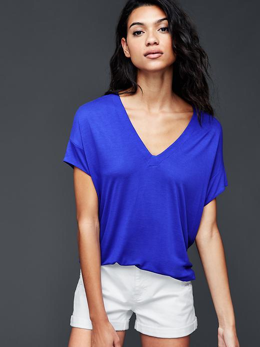 Gap Women V Neck Dolman Tee - Mosaic Blue