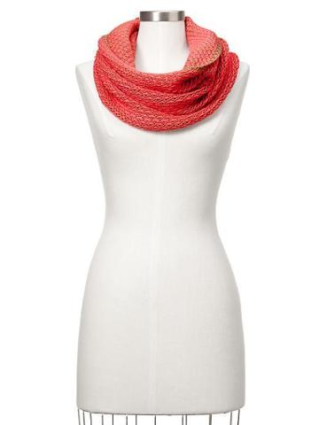 Gap Textural Cowl Infinity Scarf - Coral