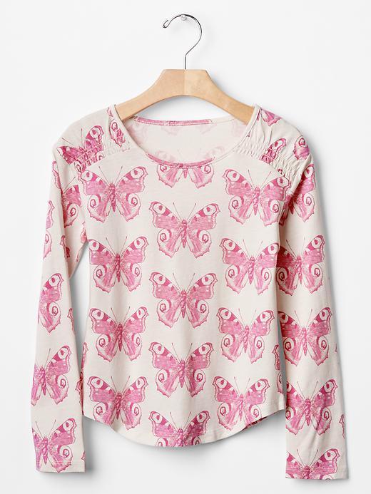 Gap Print Smocked Tee - Sloe Gin