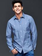 Gap Men 1969 Jasper Solid Shirt - Bainbridge Blue