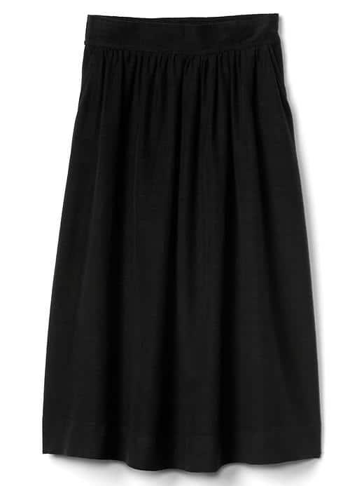 Gap Women Shirred Midi Swing Skirt - True Black