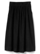 Gap Women Shirred Midi Swing Skirt - True Black