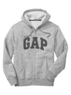 Gap Men Factory Arch Logo Zip Hoodie - Light Heather Grey
