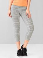 Gap Women Gapfit Gfast Stripe Waist Capris - Dk Melange Grey