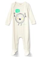 Gap Organic Feed Me Footed One Piece - Ivory Frost