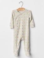 Gap Pastel Dots Footed One Piece - Gray Heather
