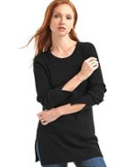Gap Women Cozy Ribbed Slit Tunic - True Black
