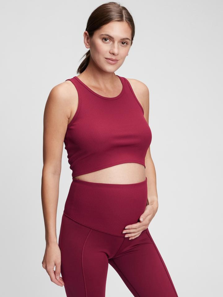 Maternity Gapfit Ribbed Crop Top
