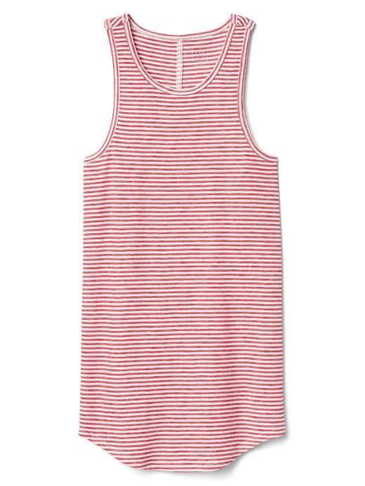 Gap Women Stripe Ribbed Tank - Red Stripe