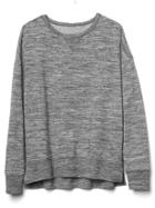 Gap Women Slouchy Pullover Sweatshirt - Space Dye Grey Marl