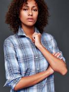 Gap Women Cotton Plaid Boyfriend Shirt - Blue Plaid