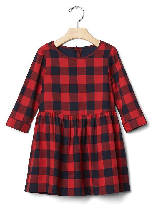 Gap Printed Long Sleeve Dress - Red Plaid