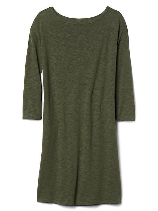 Gap Women Three Quarter Sleeve T Shirt Dress - Black Moss