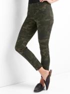 Gap Women Bi Stretch Skinny Ankle Pants - Green Camo