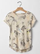 Gap Safari Jungle Print Tee - Oatmeal Heather