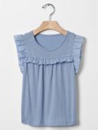 Gap Ruffle Flutter Top - Southern Turquoise