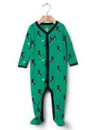 Gap Happy Puppy Footed One Piece - Parrot Green