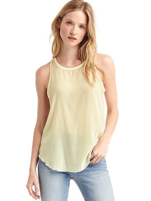 Gap Women Velvet Racerback Tank - French Vanilla