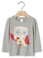 Gap Colorful Graphic Keyhole Tee - Gray