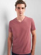 Gap Men Essential V Neck Tee - Dark Red