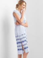 Gap Stripe Embroidery Caftan - Blue & White Stripe