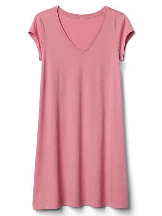 Gap Women A Line V Neck Dress - Elle Pink