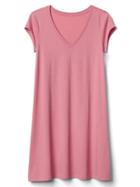 Gap Women A Line V Neck Dress - Elle Pink
