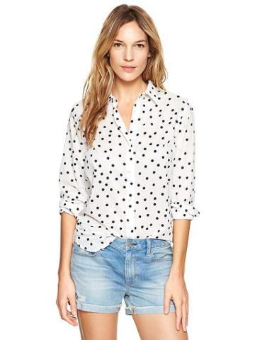 Gap Printed Boyfriend Shirt - Polka Dots