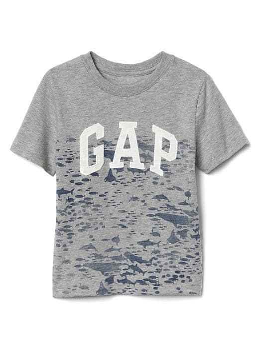 Gap Tropical Logo Slub Tee - Light Heather Gray