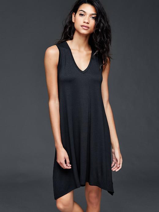Gap Women V Neck Swing Dress - True Black