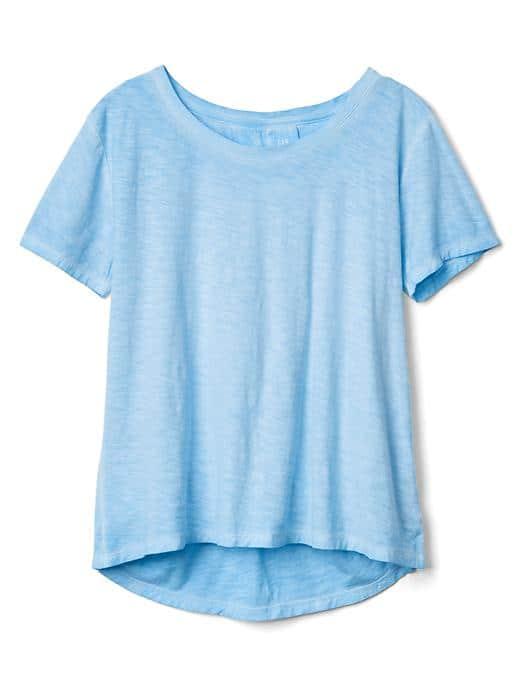 Gap Women Pleat Back Boatneck Tee - Blue Blaze