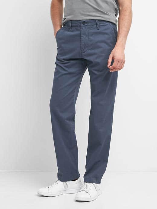 Gap Men Vintage Washed Straight Fit Khakis - Vintage Navy