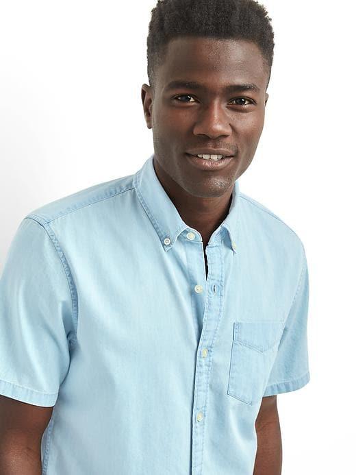 Gap Indigo Slim Fit Shirt - Bleached