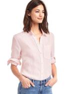 Gap Women Linen Oversize Boyfriend Shirt - Light Shell Pink