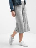 Gap Women Softspun Wide Leg Crop Pants - Light Grey Marle