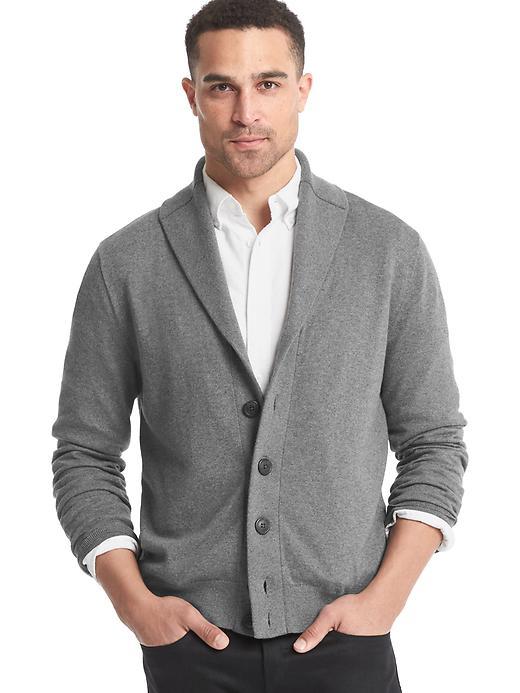 Gap Men Shawl Cardigan - Light Gray