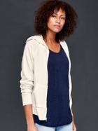 Gap Women Sun Wash Essential Zip Hoodie - Chalk