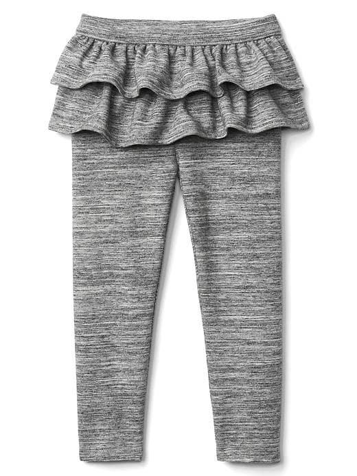 Gap Ruffle Skirt Soft Terry Leggings - Black Heather