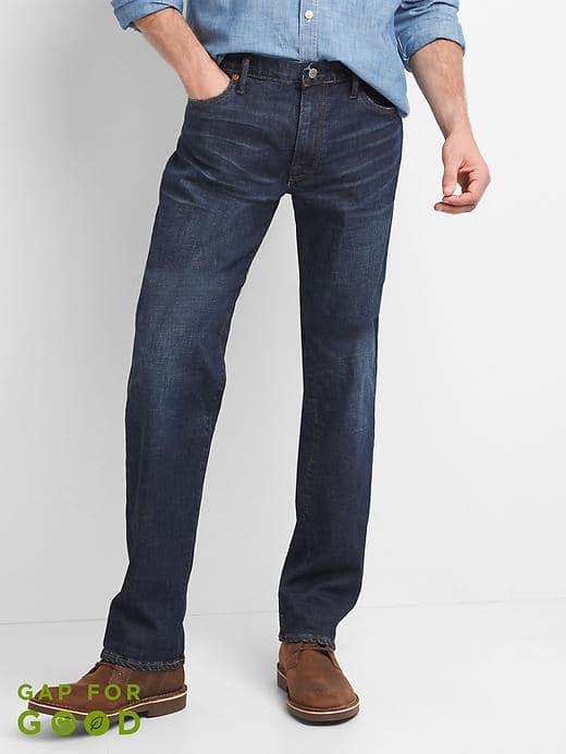 Gap Men Washwell Straight Fit Jeans Stretch - Deep Indigo Ash