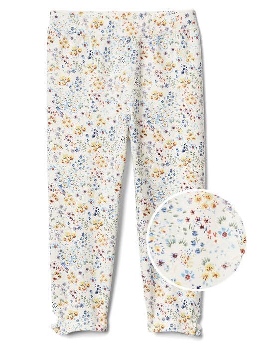 Gap Keyhole Print Stretch Jersey Capris - White
