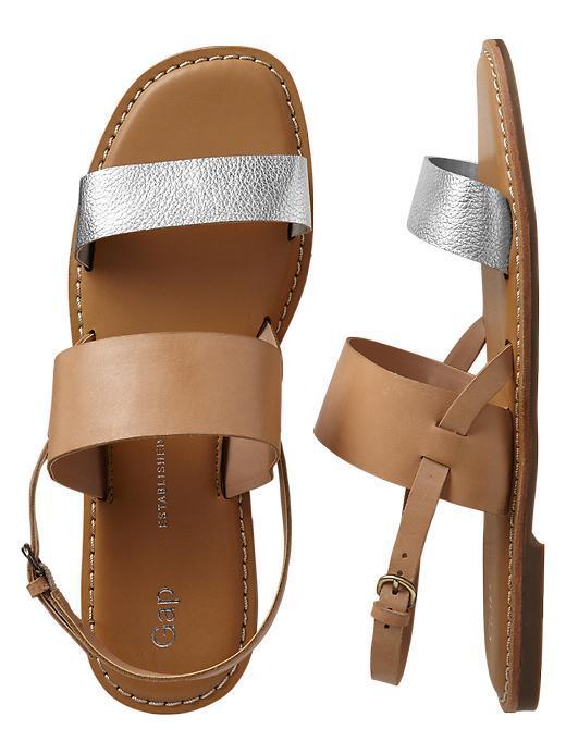 Gap Two Band Sandals - Silver