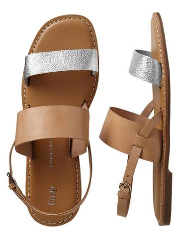 Gap Two Band Sandals - Silver