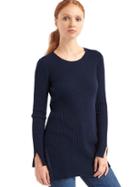 Gap Women Cozy Ribbed Slit Tunic - Dark Night