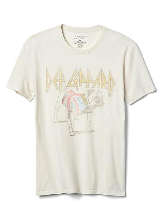 Gap Men Graphic Short Sleeve Tee - Def Leppard Bulldog