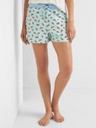 Gap Women Poplin Print Sleep Shorts - Watermelon Aqua