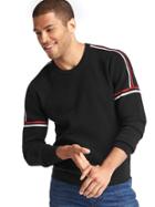 Gap Men Ski Arm Stripe Crew Sweater - Black