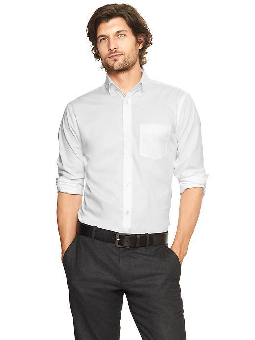 Gap Non Iron Solid Poplin Shirt - White