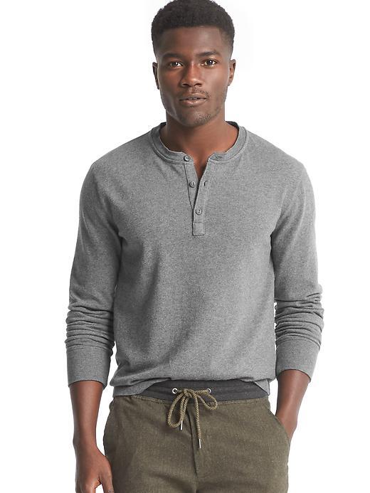 Gap Men Soft Henley - Charcoal Gray