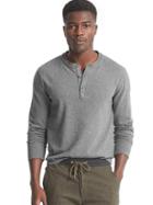 Gap Men Soft Henley - Charcoal Gray